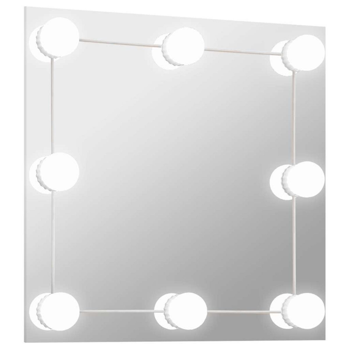VIDAXL Miroir mural avec lampes LED Carre Verre