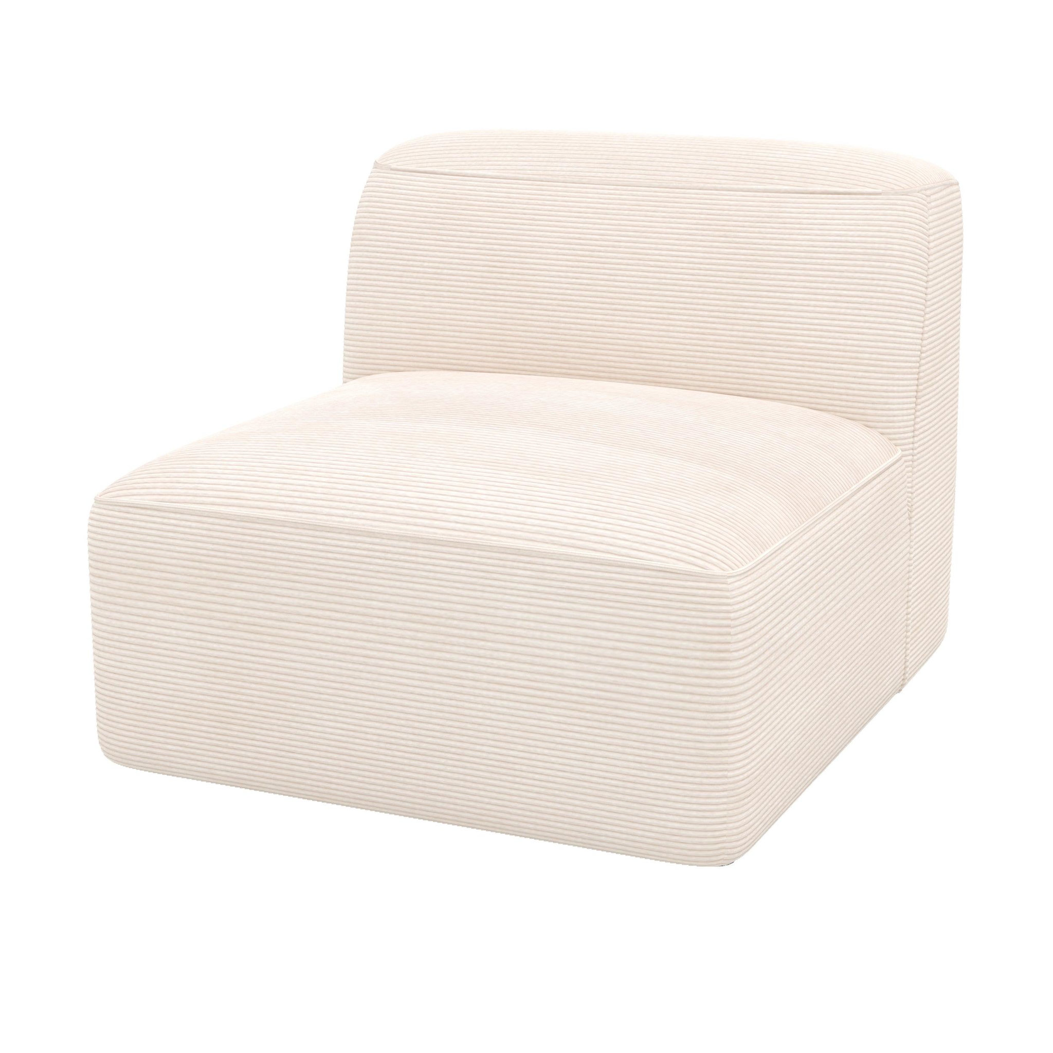 MAISON PAVANE Chauffeuse pour canapé modulable en velours blanc cassé-mina