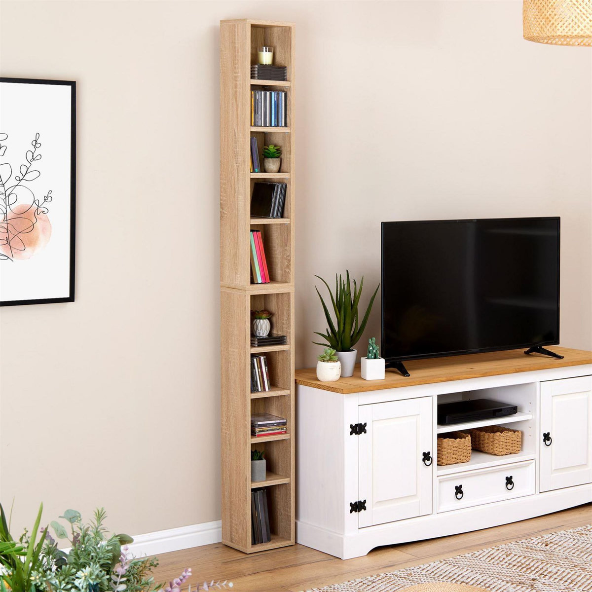 IDIMEX Etagères modulables MUSIQUE pour CD et DVD, en mélaminé