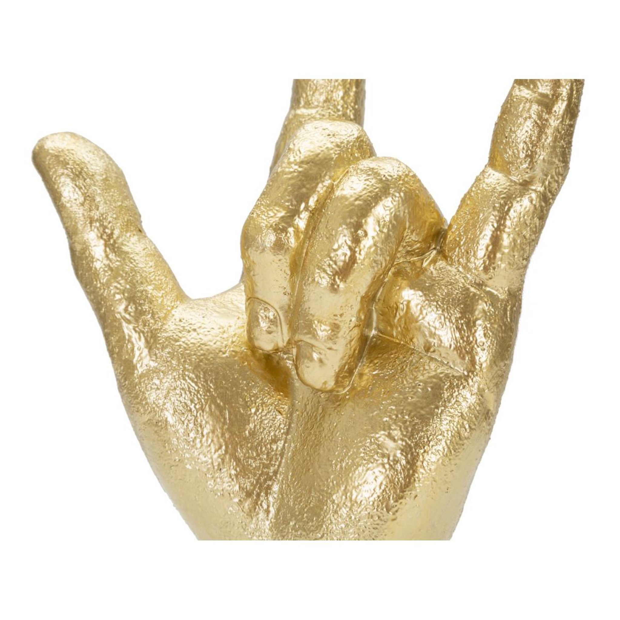 Voir la diapositive 5 : Paris Prix Main déco en résine  signe yeah  23cm or