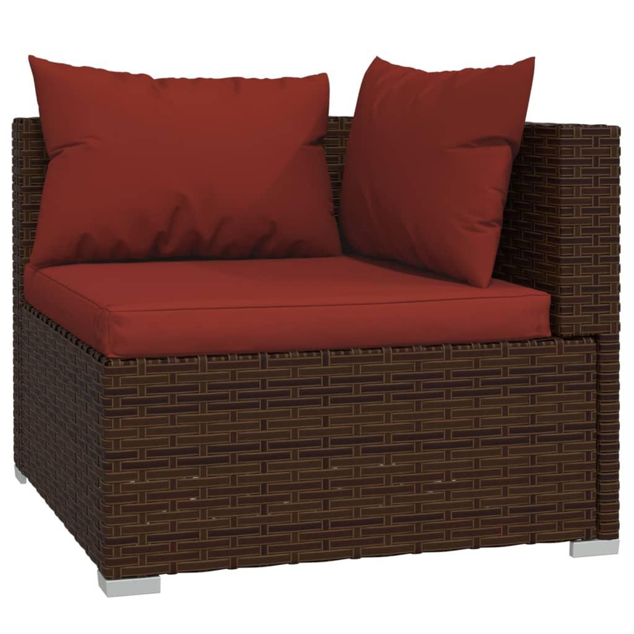 Voir la diapositive 3 : VIDAXL Salon de jardin 6 pcs avec coussins Resine tressee Marron