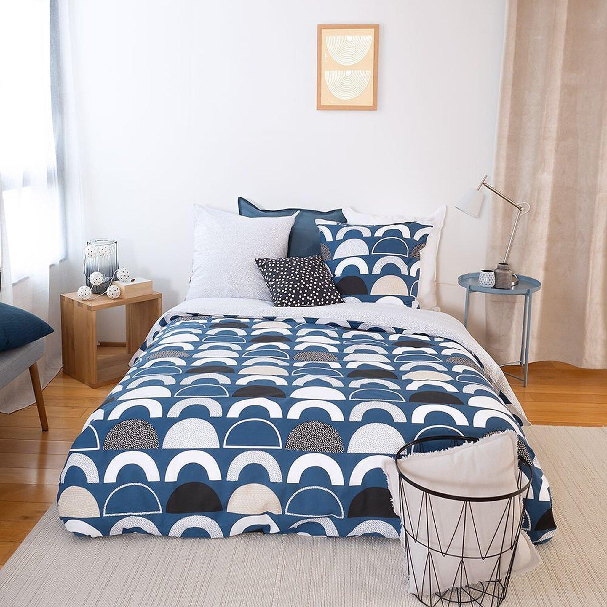 Voir la diapositive 1 : Home collection Parure housse de couette 100% coton 57fils berlioz