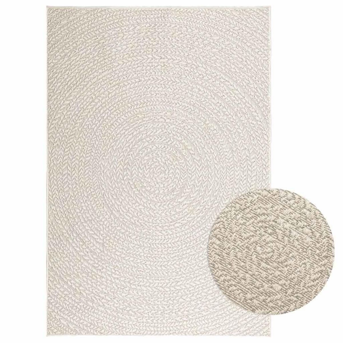 VIDAXL Tapis ZIZUR creme 120x170 cm aspect de jute interieur exterieur