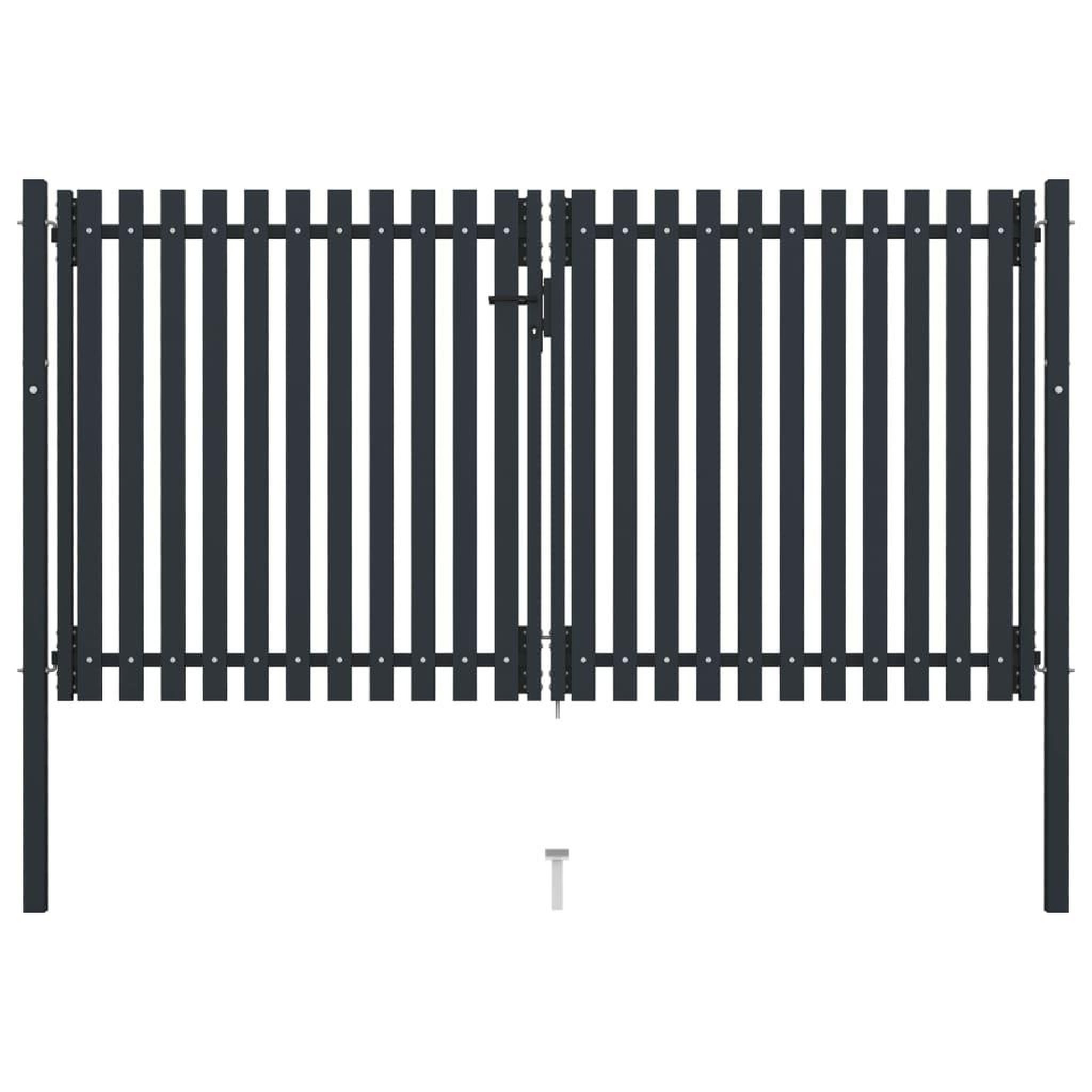 VIDAXL Portail de cloture a double porte Acier 306x220 cm Anthracite