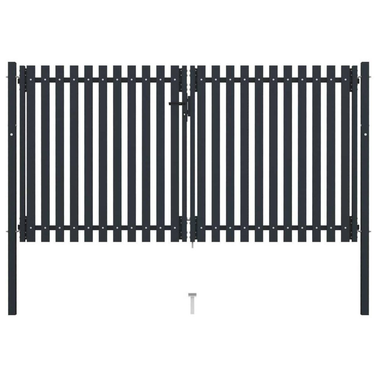 VIDAXL Portail de cloture a double porte Acier 306x220 cm Anthracite