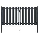 VIDAXL Portail de cloture a double porte Acier 306x220 cm Anthracite