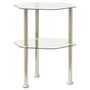 Voir la diapositive 2 : VIDAXL Table d'appoint 2 niveaux Transparent 38x38x50 cm Verre trempe