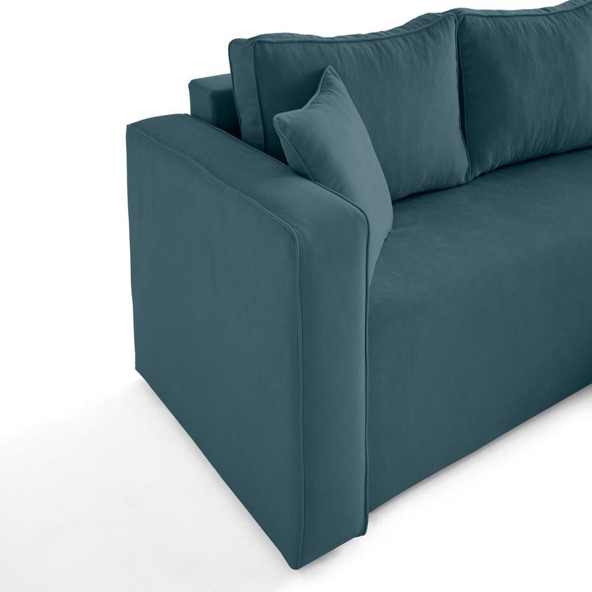 Voir la diapositive 6 : BEST MOBILIER Topaze - canapé d'angle déhoussable réversible 4 places en tissu