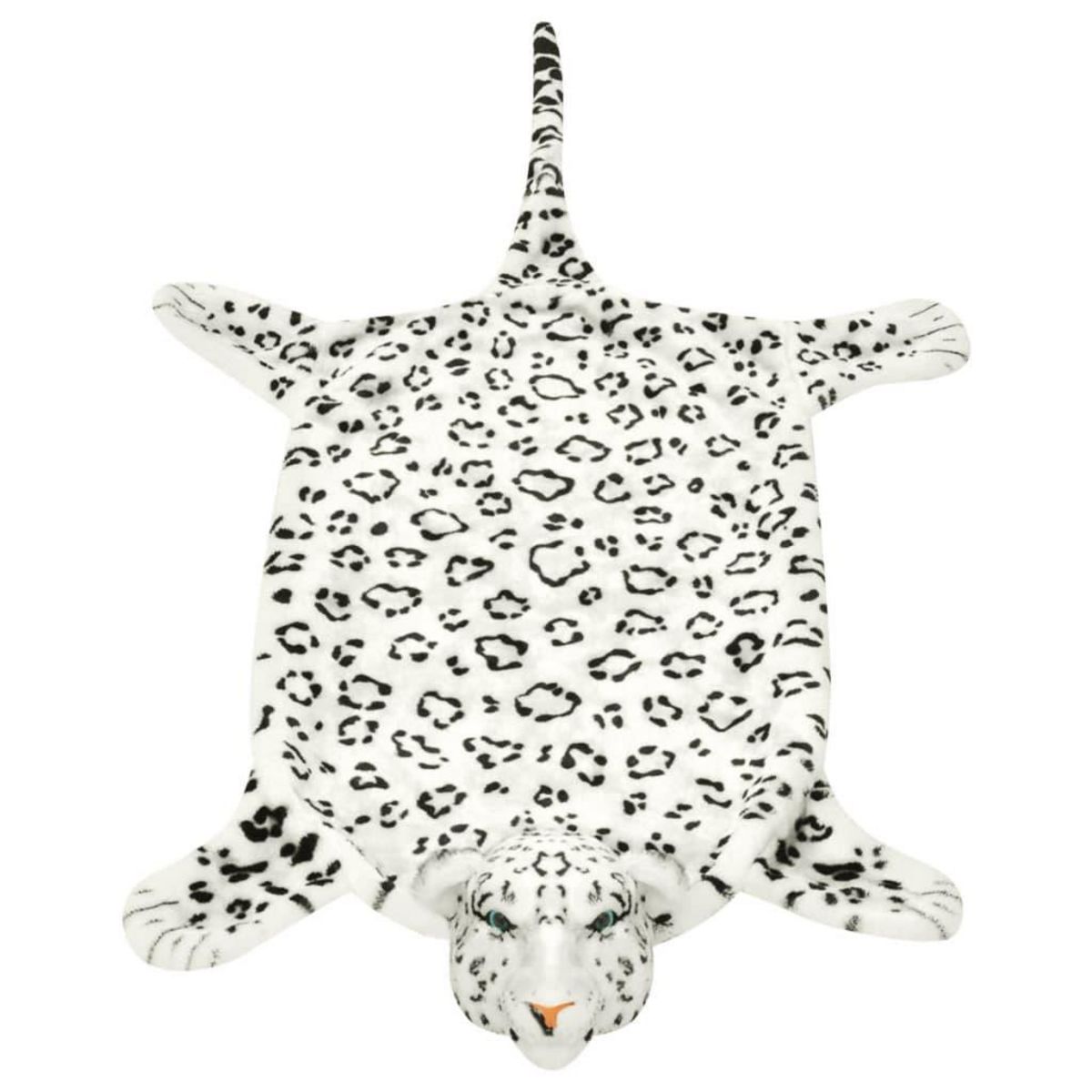 VIDAXL Tapis en peluche en forme de leopard 139 cm Blanc