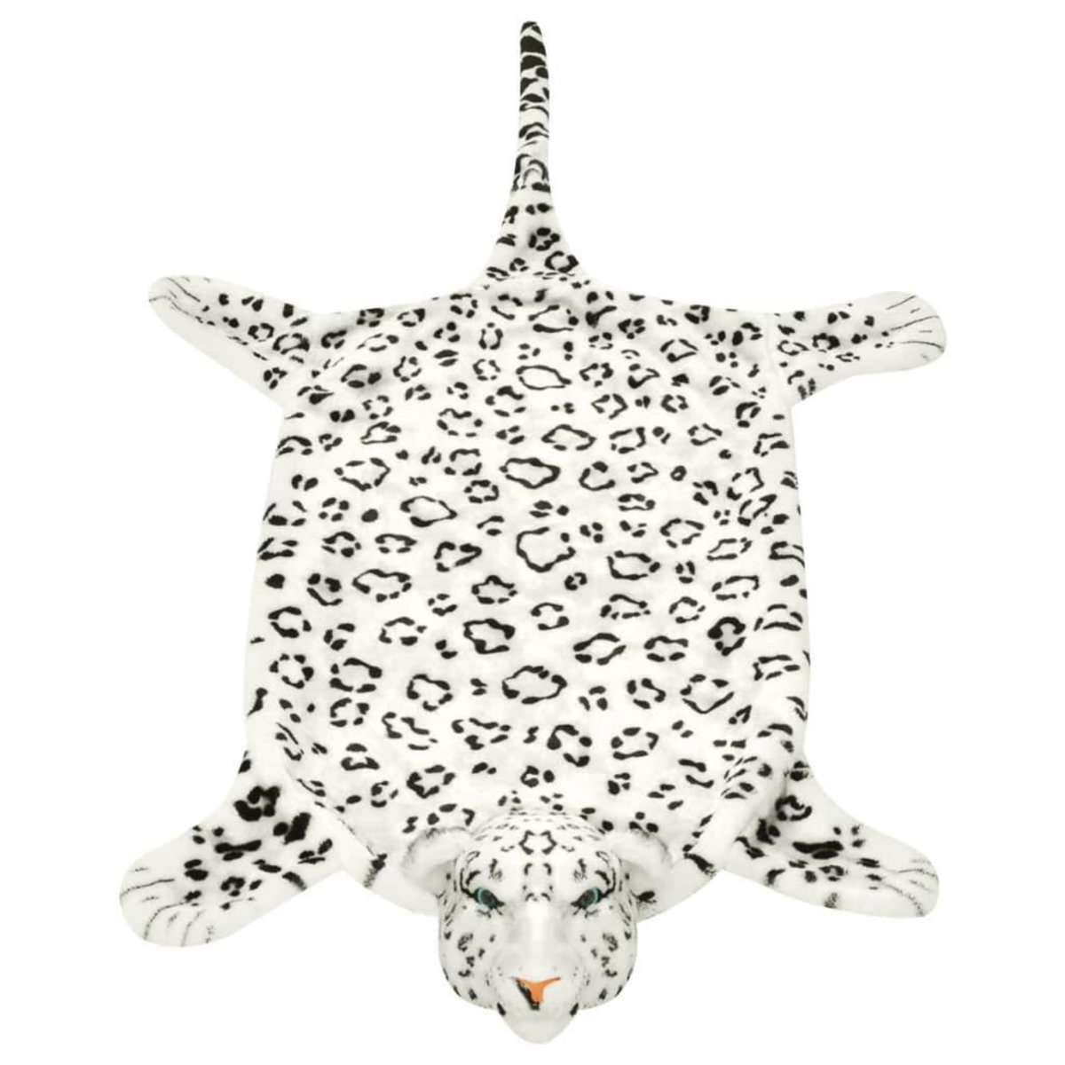 VIDAXL Tapis en peluche en forme de leopard 139 cm Blanc