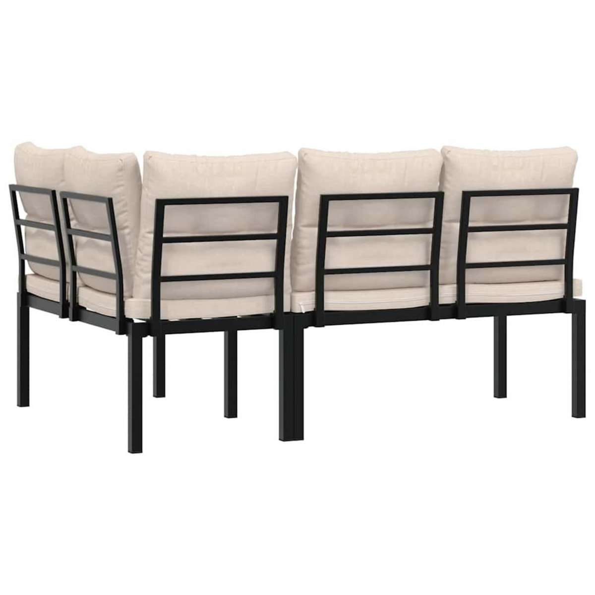 VIDAXL Bancs de jardin avec coussins lot de 2 acier enduit de poudre