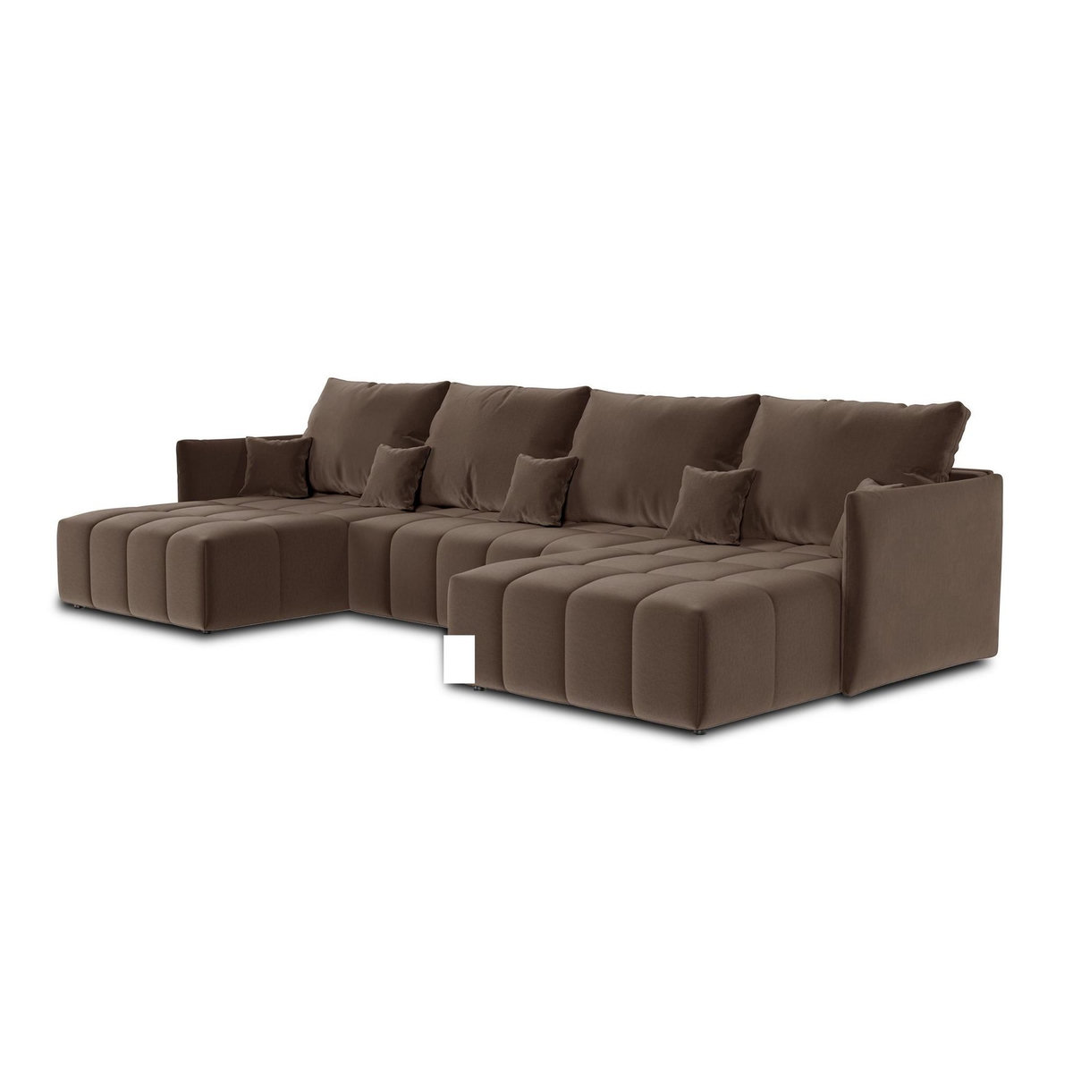 BEST MOBILIER Petra - canapé panoramique en u - 7 places - convertible - avec coffre - en velours