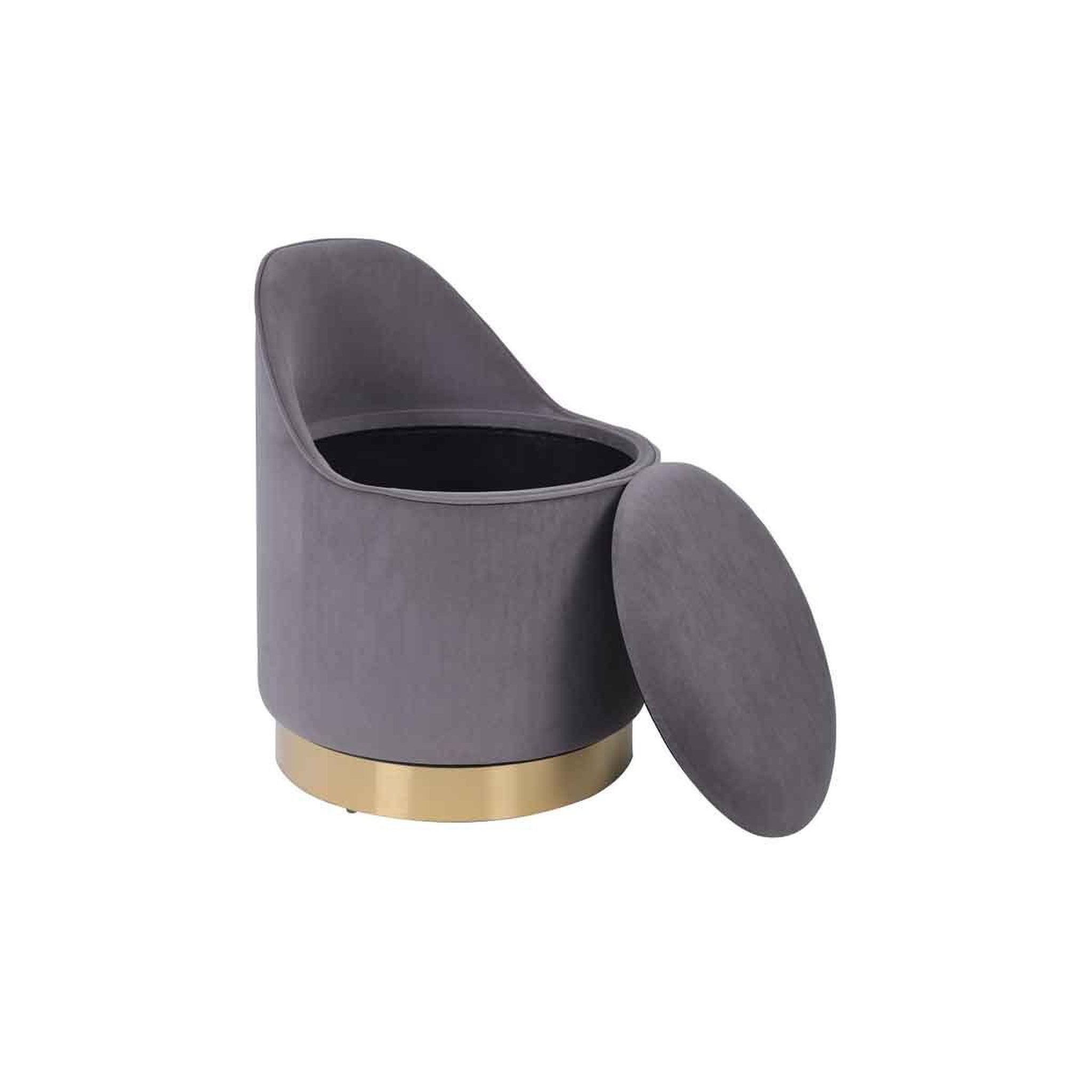 Voir la diapositive 3 : Paris Prix Tabouret Pivotant en Velours  Viktor  68cm Gris