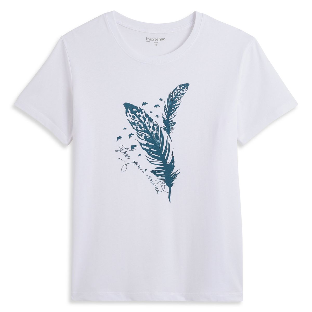INEXTENSO T-shirt manche courte blanc fantaisie femme