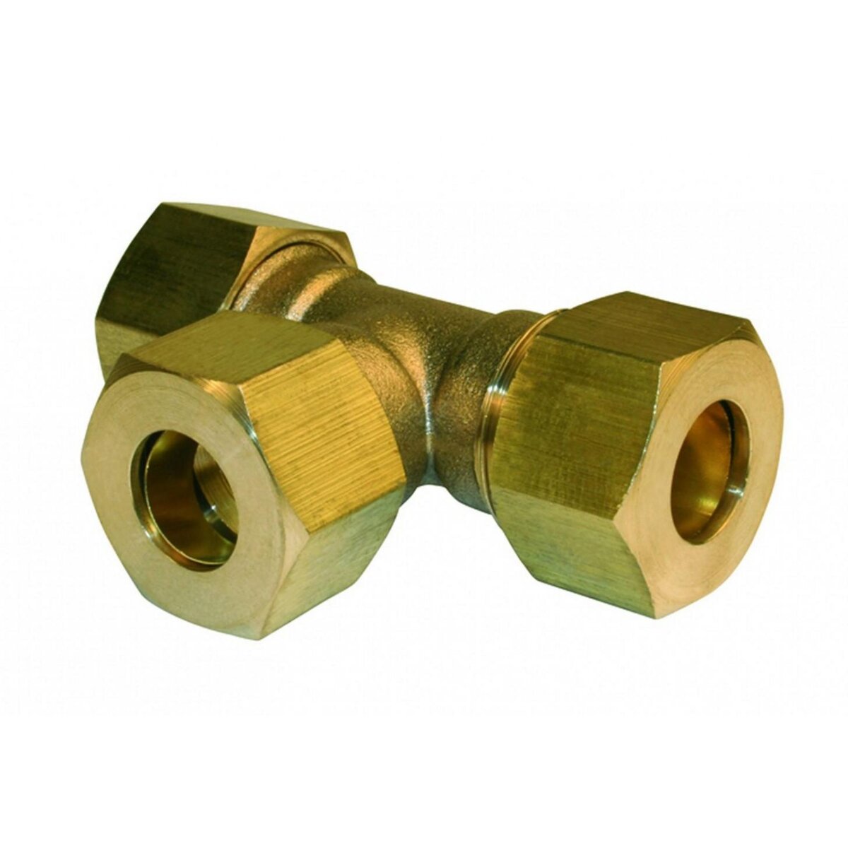 CENTRALE BRICO Raccord Té égal biconique laiton D.12 pour tube en cuivre