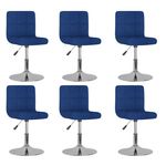 VIDAXL Chaises pivotantes a manger lot de 6 bleu tissu