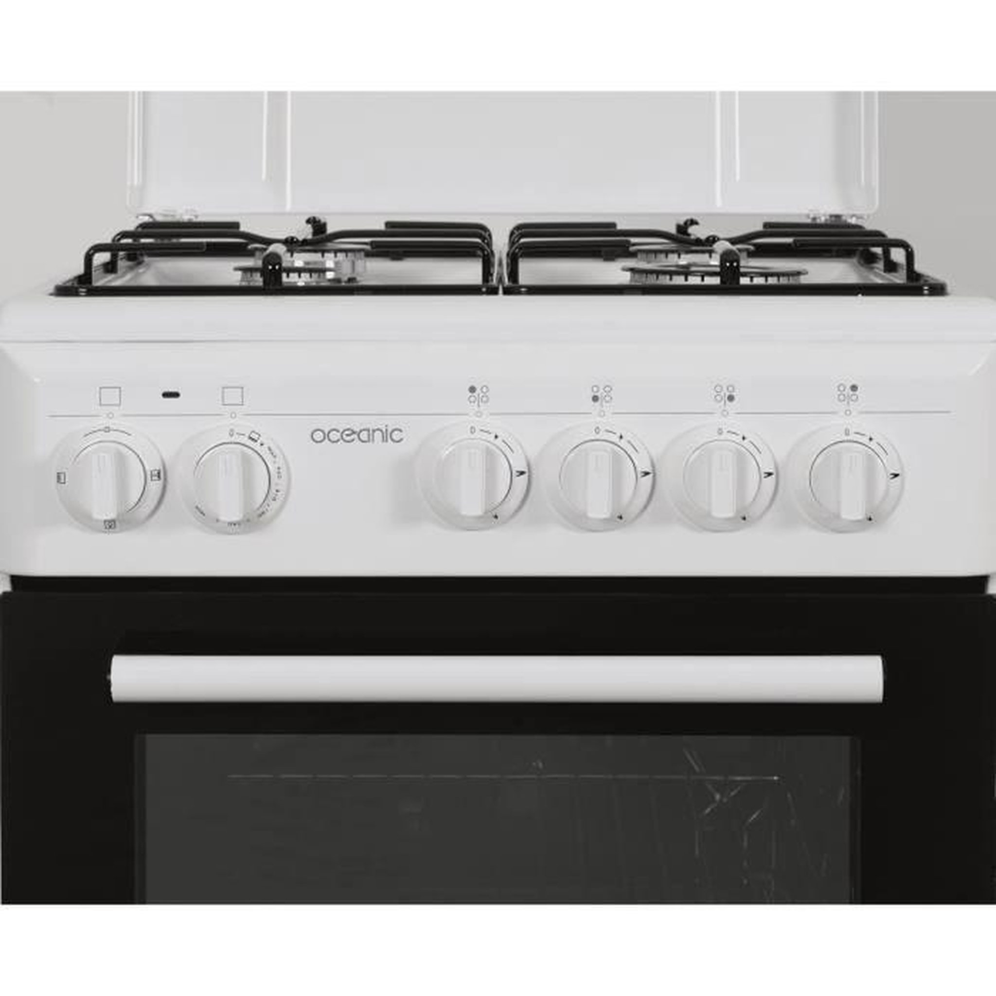 Voir la diapositive 4 : OCEANIC Cuisinière gaz 4 foyers avec four 50cm blanc OCEANIC - OCEACG50GW