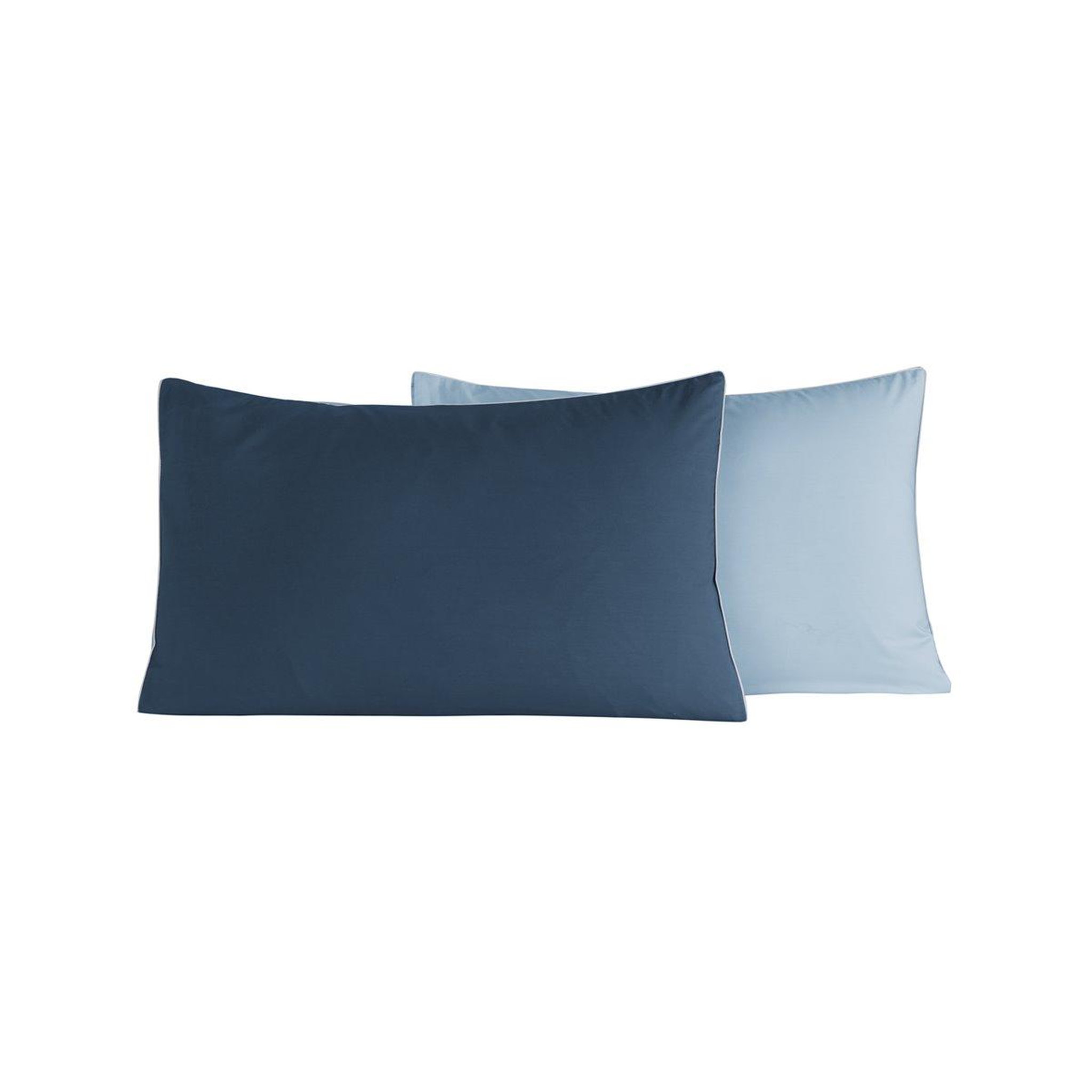 Voir la diapositive 1 : Sensei Maison Lot de 2 taies d'oreiller bicolores en percale coton DOZMARY