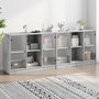 Voir la diapositive 1 : VIDAXL Bibliotheque avec portes gris beton 204x37x75 cm