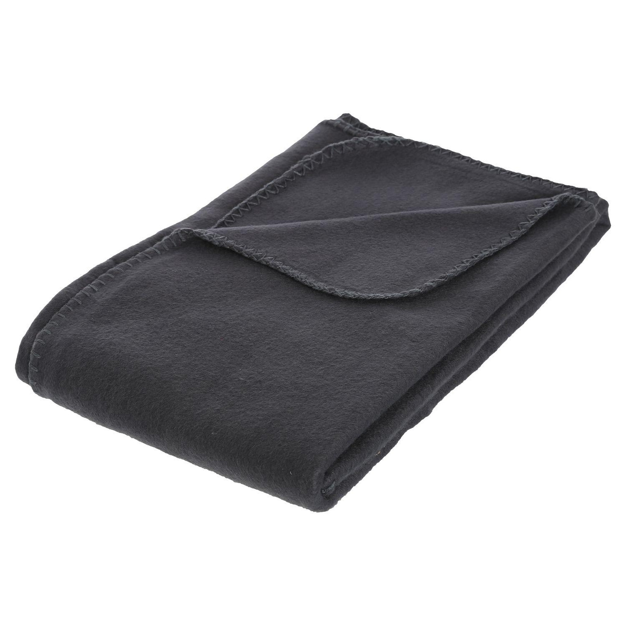 ATMOSPHERA Plaid polaire - 125 x 150 cm - gris anthracite