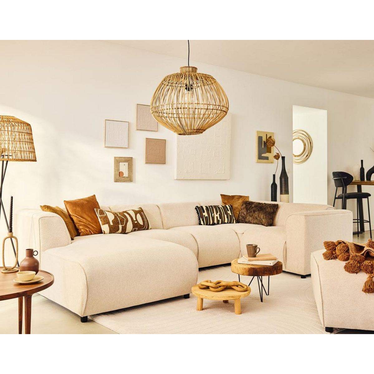 LISA DESIGN Suaro - module d'angle réversible en tissu texturé