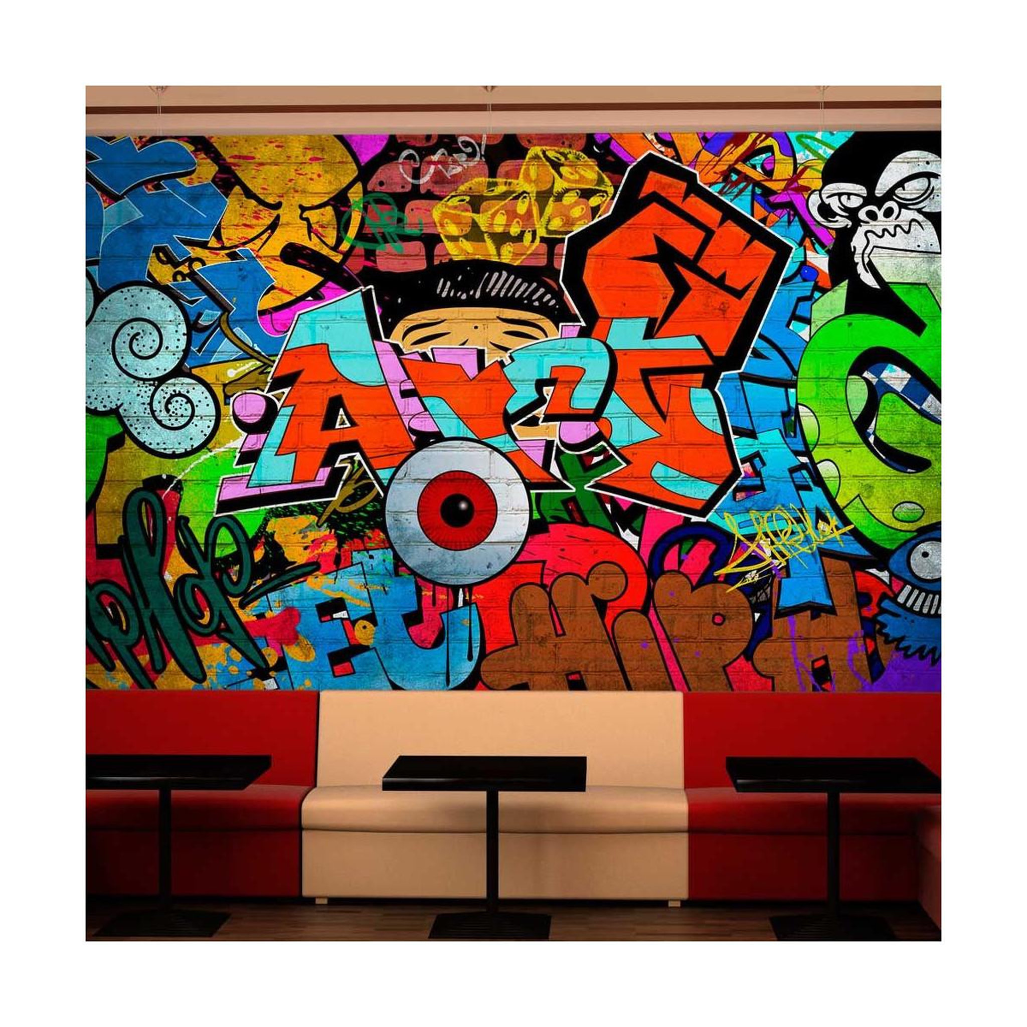 Paris Prix Papier peint  graffiti art. Coloris disponibles : Multicolore