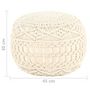 Voir la diapositive 6 : VIDAXL Pouf fait a la main en macrame 45x30 cm Coton
