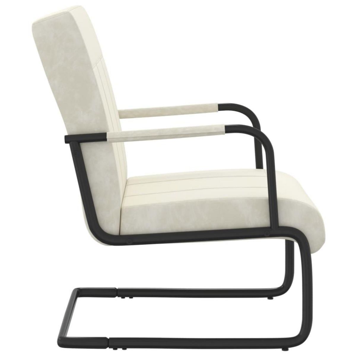 VIDAXL Chaise cantilever Blanc creme Velours