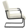 Voir la diapositive 3 : VIDAXL Chaise cantilever Blanc creme Velours