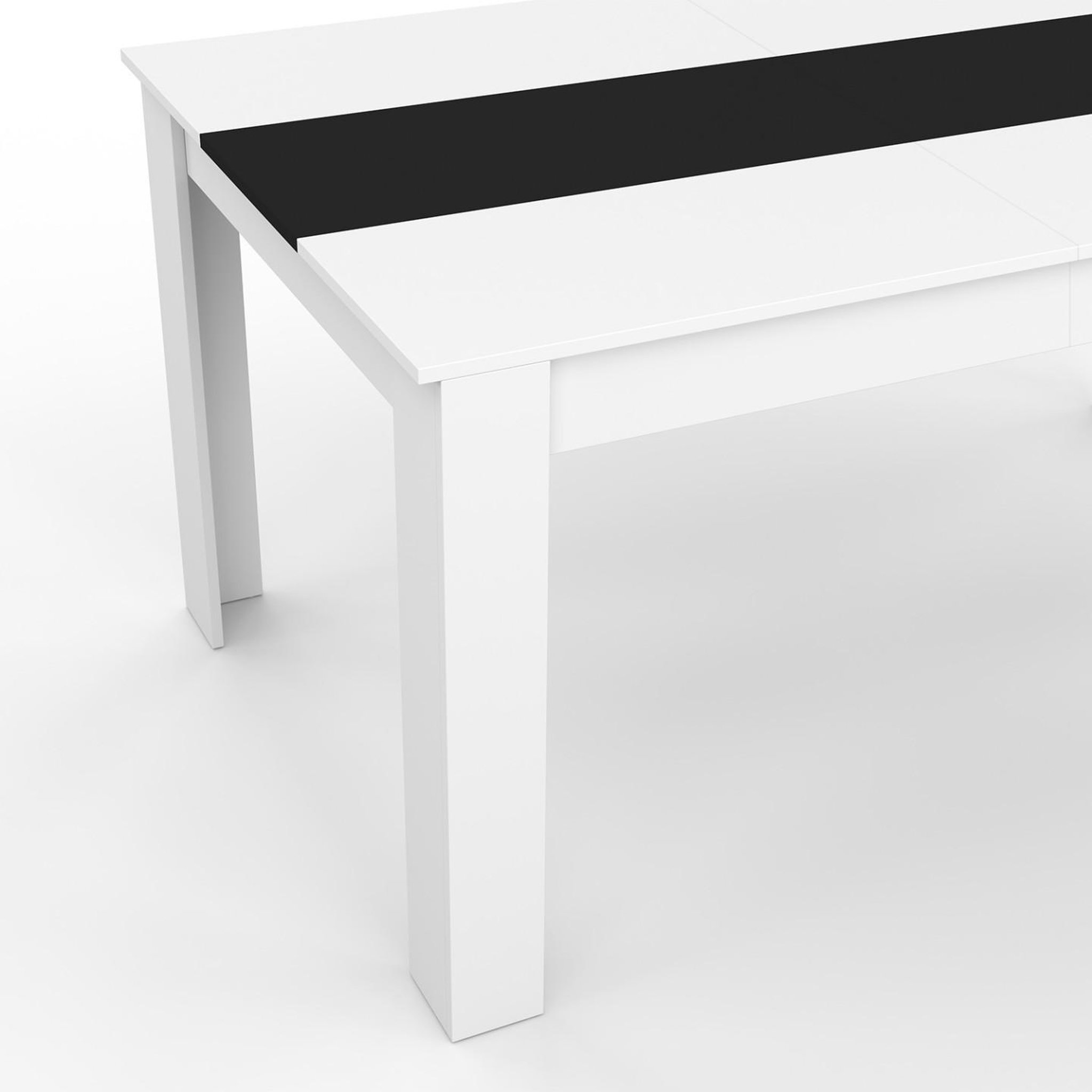 Voir la diapositive 5 : ID MARKET Table à manger rectangle georgia 8 personnes blanche et noire 160 x 80 cm