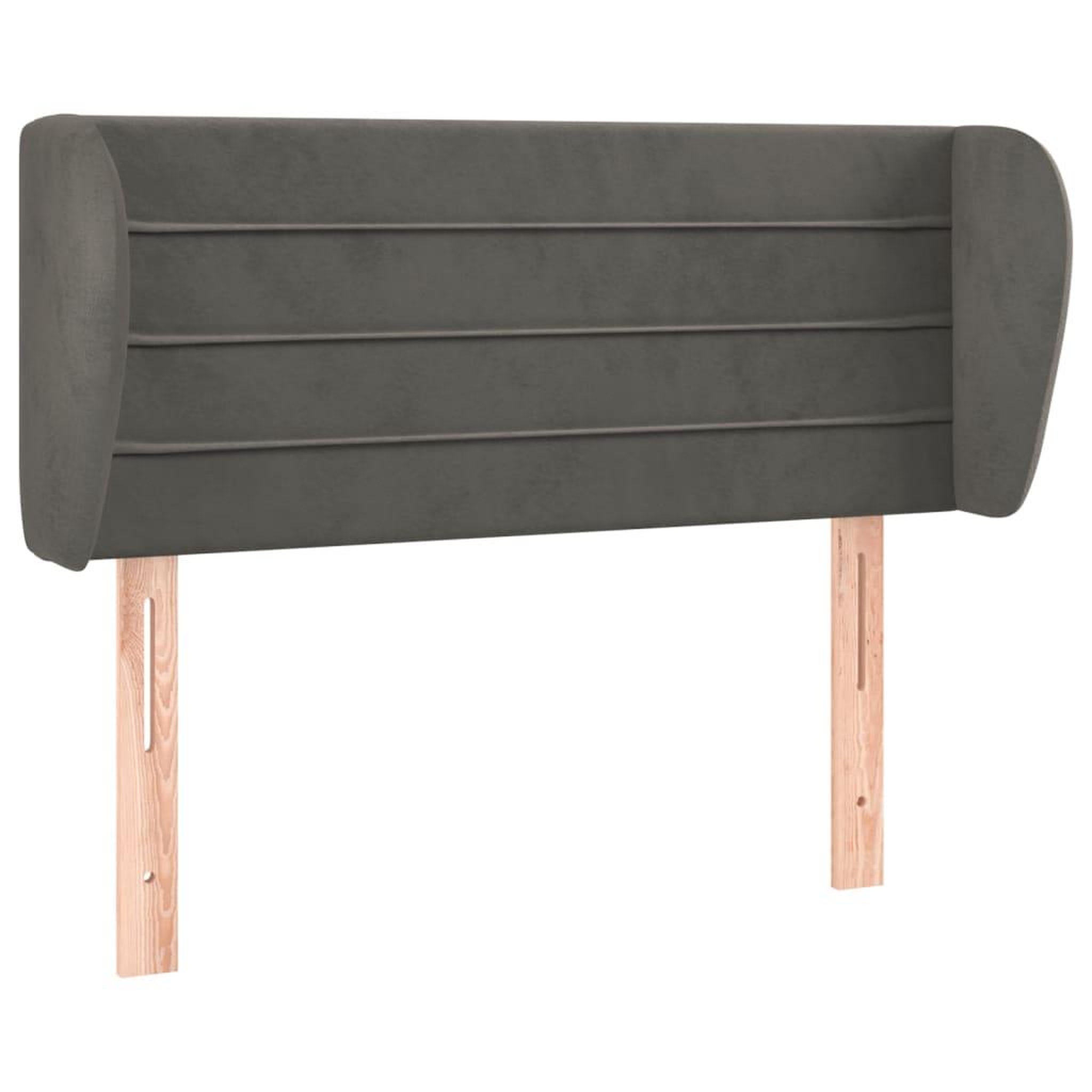 Voir la diapositive 2 : VIDAXL Tete de lit avec oreilles Gris fonce 103x23x78/88 cm Velours