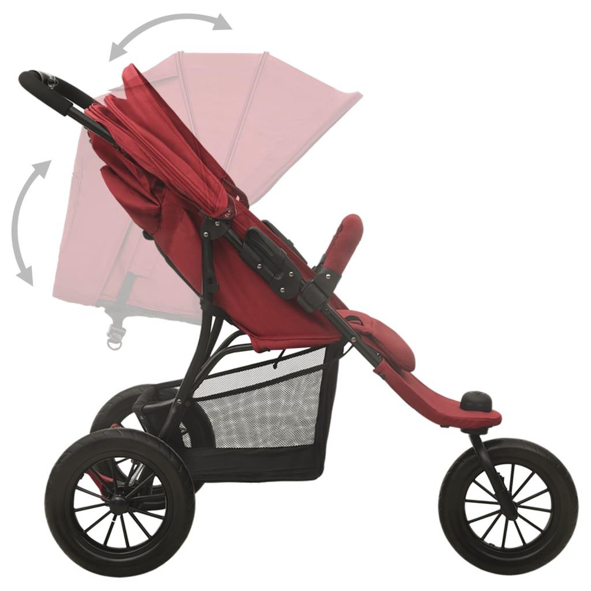 Voir la diapositive 5 : VIDAXL Poussette pour bebe Rouge Acier
