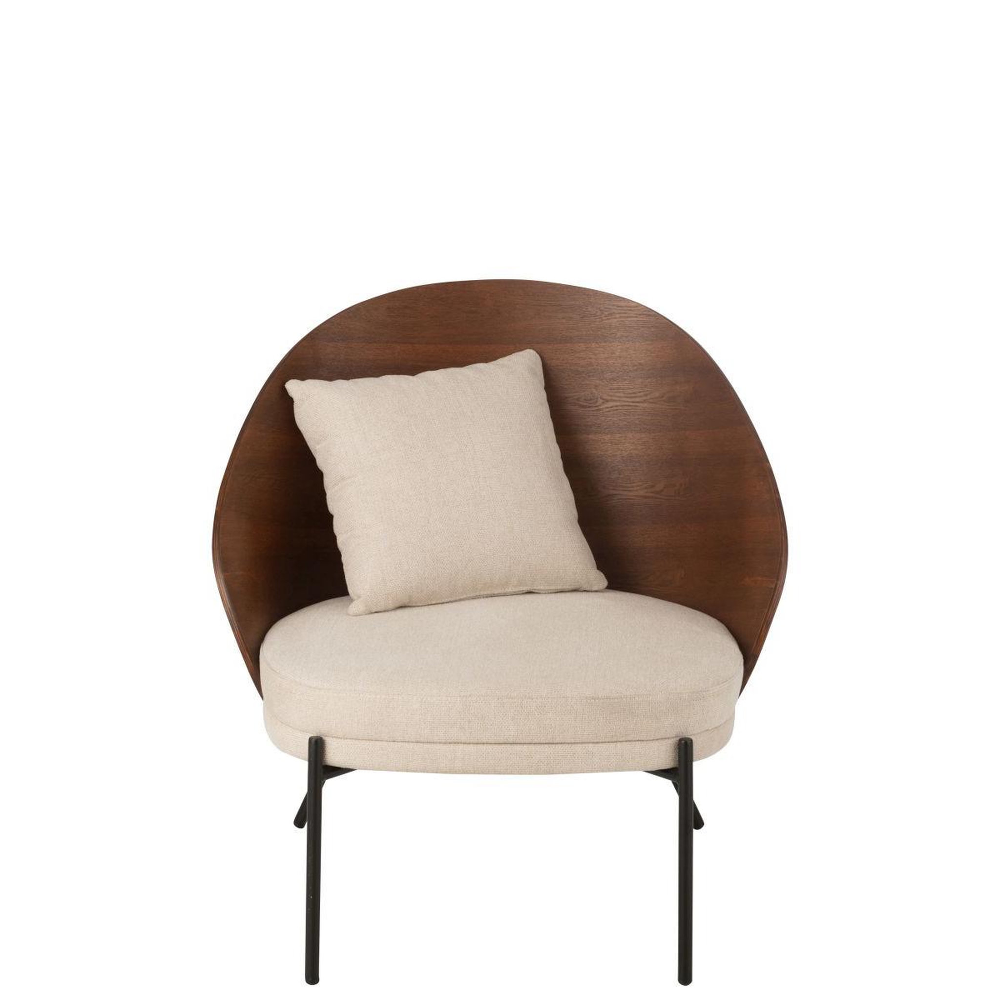 Voir la diapositive 2 : J-LINE Fauteuil lounge design  lone  81cm marron & beige