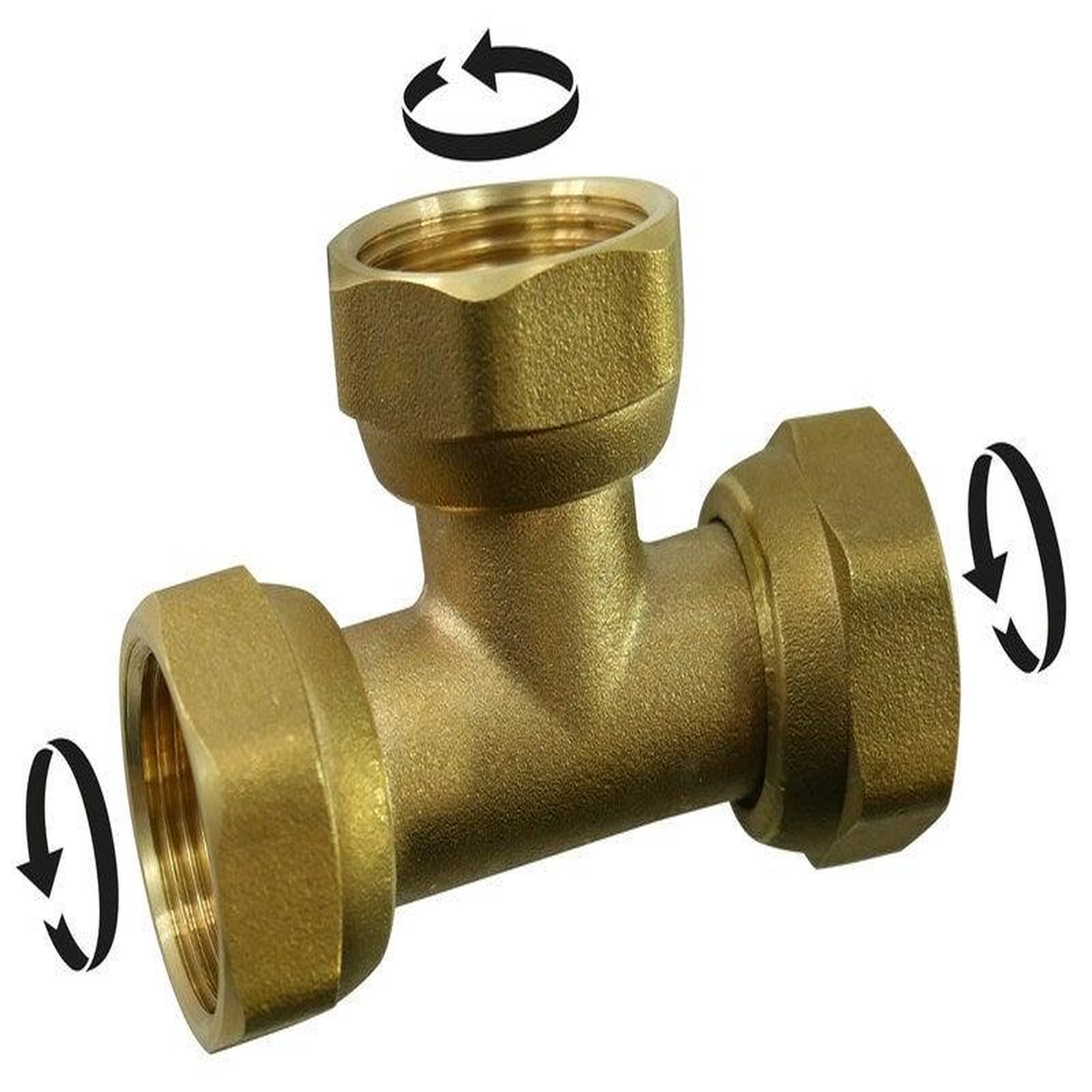 CENTRALE BRICO Té triple à visser laiton F 20 x 27 pour tube en cuivre