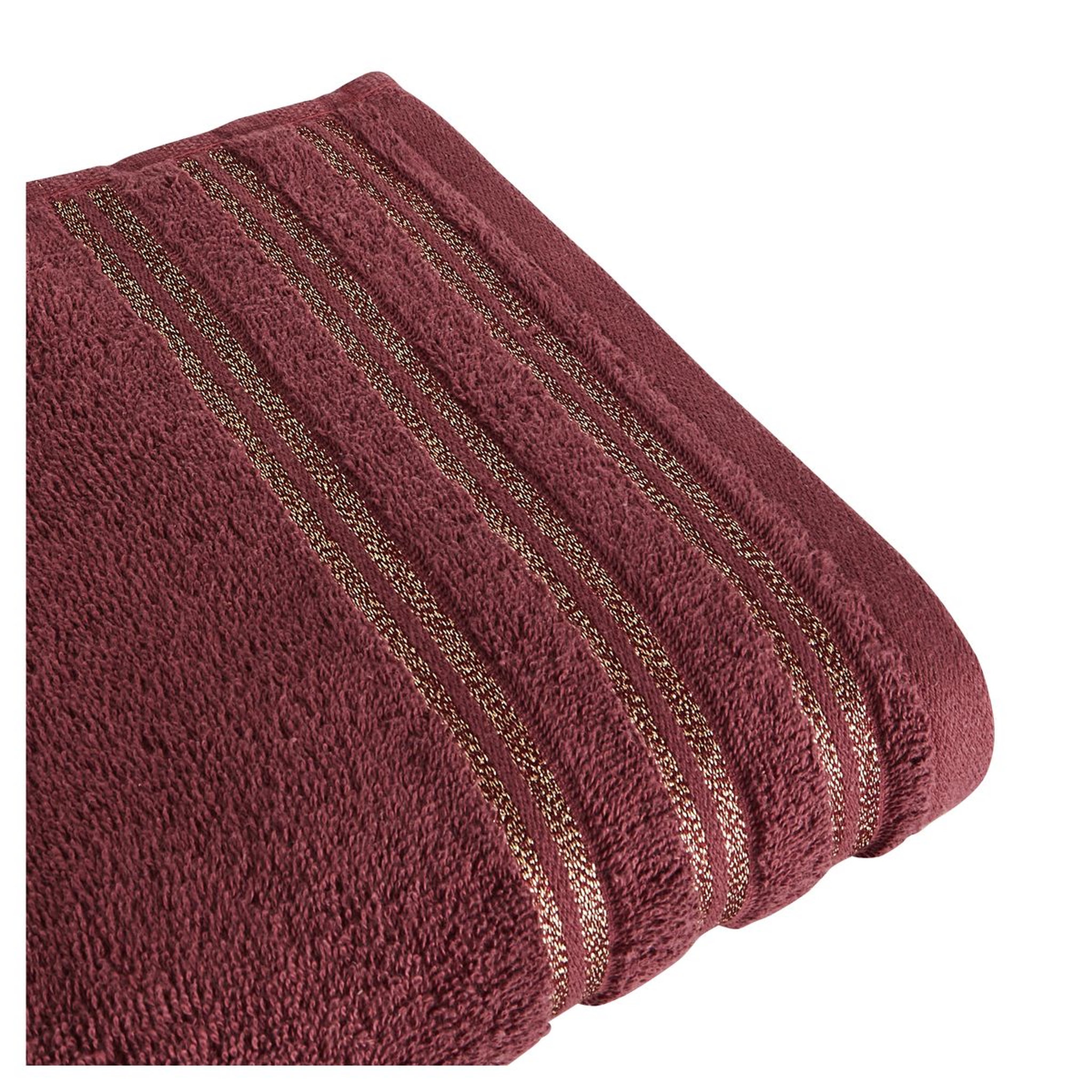 Voir la diapositive 2 : ACTUEL Maxi drap de bain uni en coton liteau lurex 500 g/m²