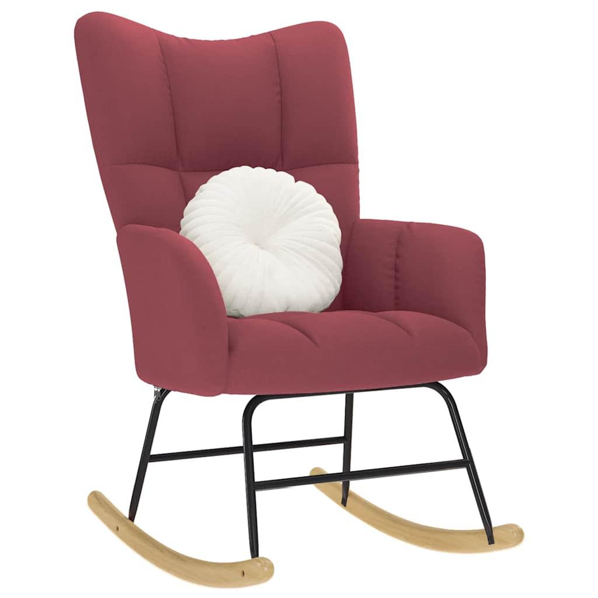 VIDAXL Chaise a bascule Rouge bordeaux Tissu