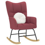 VIDAXL Chaise a bascule Rouge bordeaux Tissu