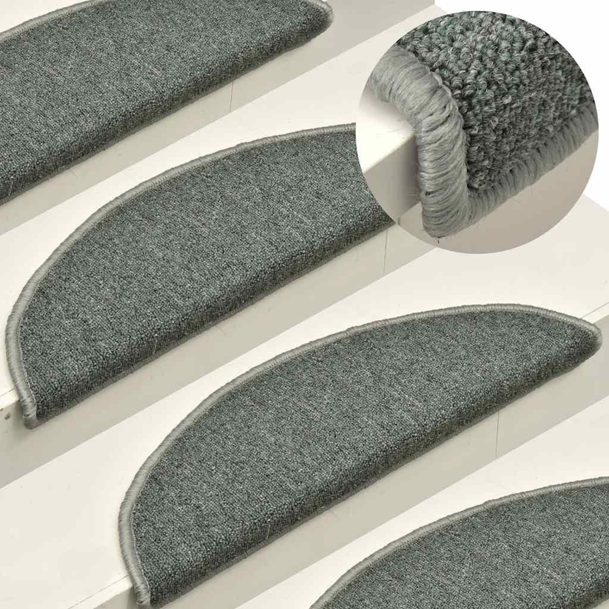 Voir la diapositive 5 : VIDAXL Tapis d'escalier 30 pcs vert fonce 56x17x3 cm