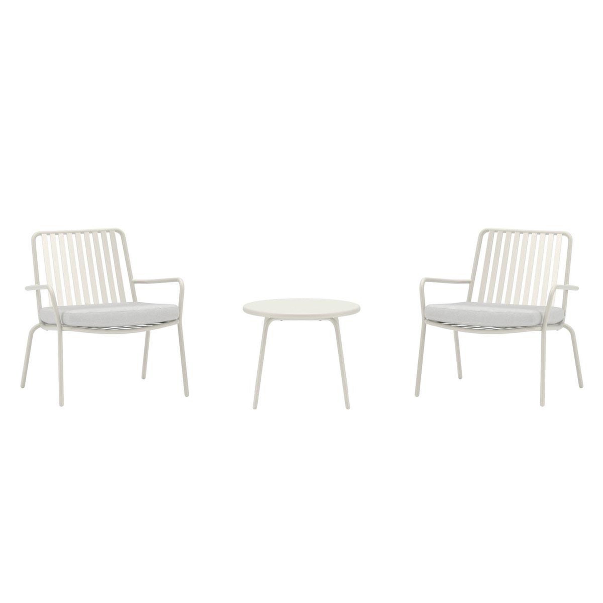 Voir la diapositive 2 : Paris Prix Salon de jardin 3 pièces  mykonos  68cm beige