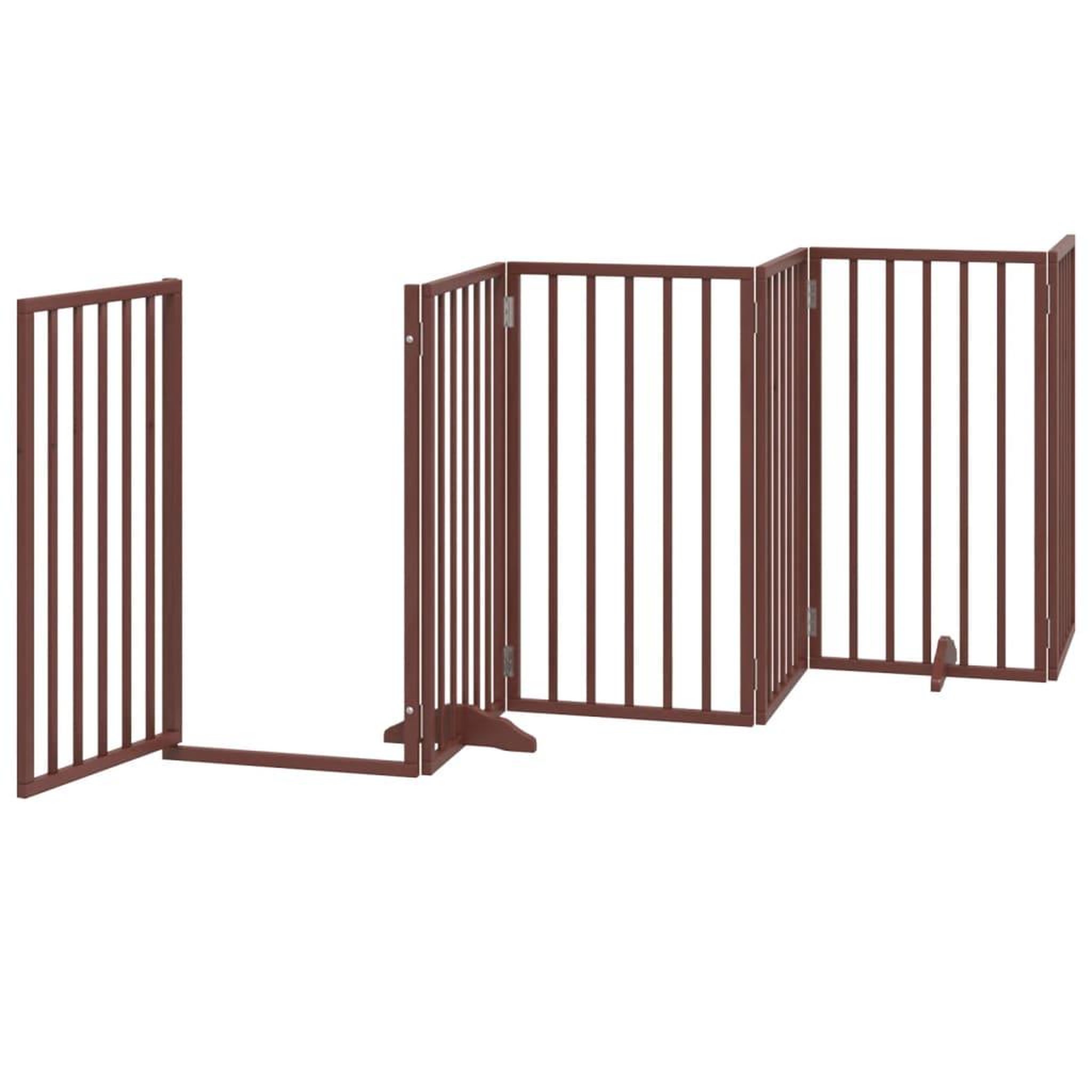 Voir la diapositive 4 : VIDAXL Barriere pour chiens avec porte 6 panneaux bois de peuplier