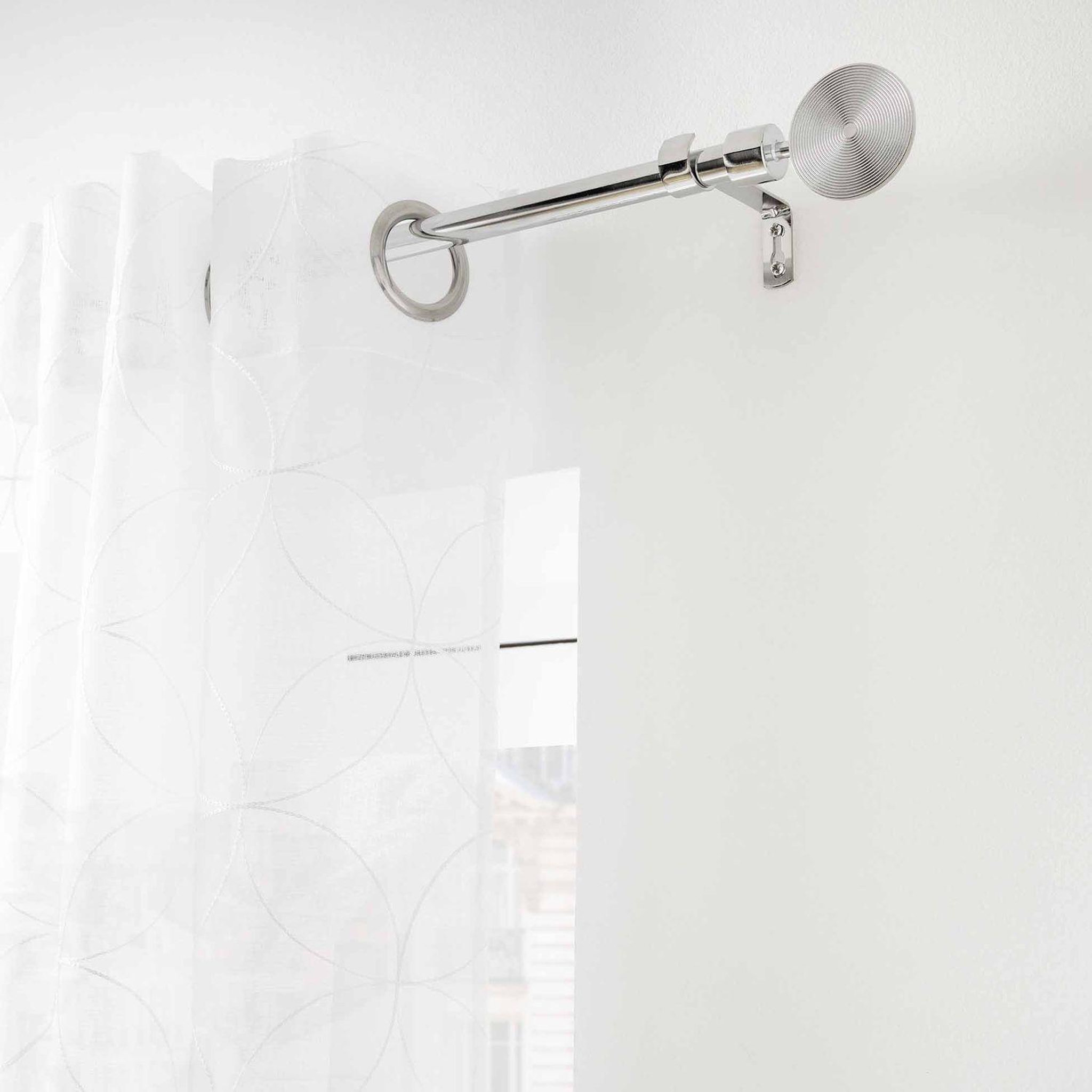 Voir la diapositive 2 : DOUCEUR D'INT�RIEUR Kit de tringle à rideaux extensible rollis - l. 120 à 210 cm - chrome