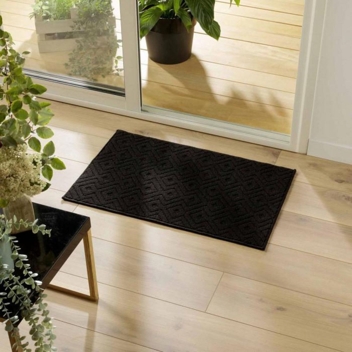 Paris Prix Tapis Multi-Usage Tissé  Losi  50x80cm Noir