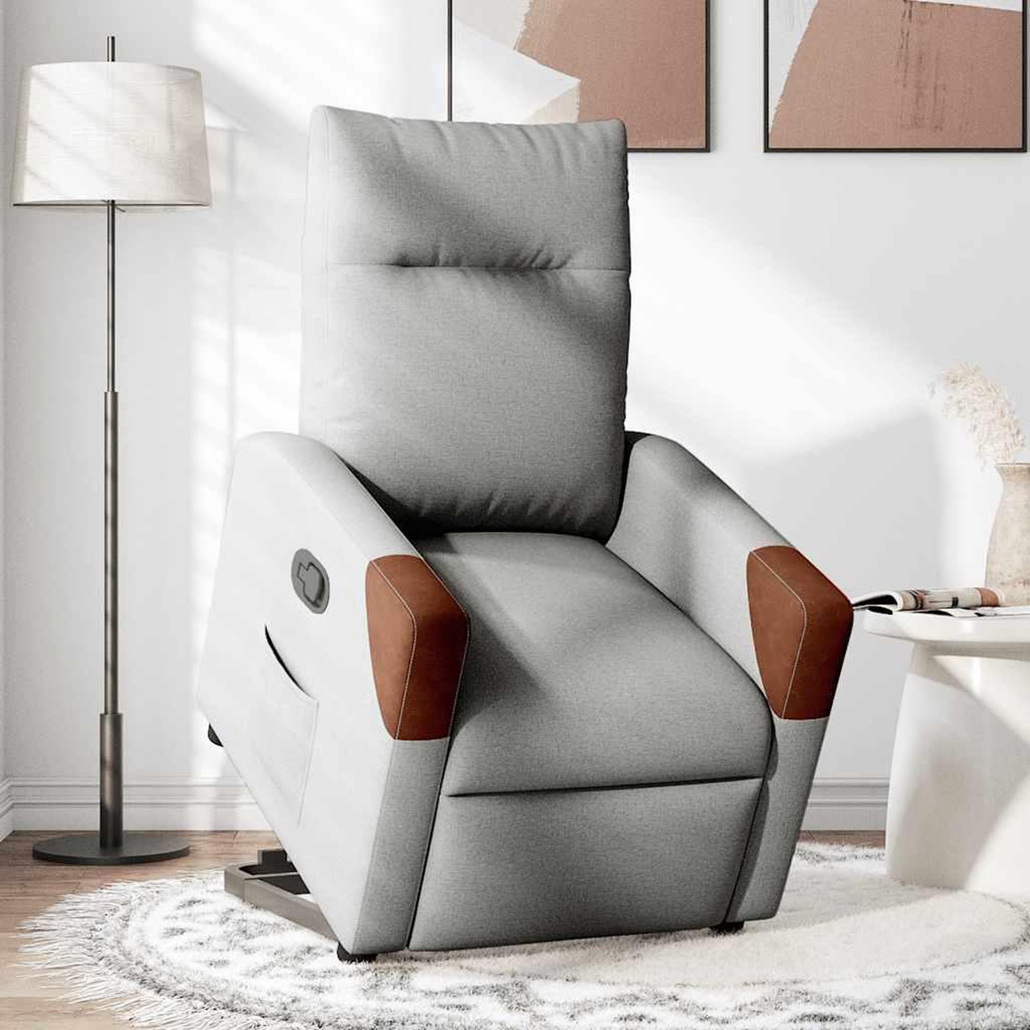 Voir la diapositive 2 : VIDAXL Fauteuil inclinable gris nuage tissu