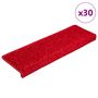 Voir la diapositive 2 : VIDAXL Tapis d'escalier 30 pcs 65x21x4 cm Rouge