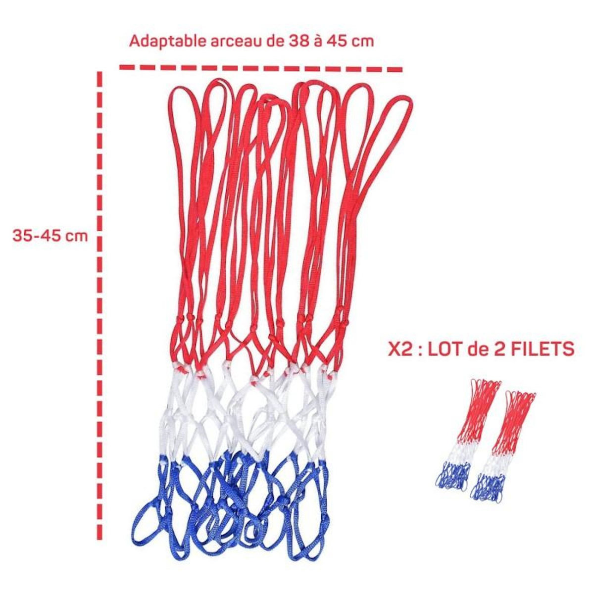 BUMBER Pack Ballon de Basket orange Ø24,5cm - taille 7 -Pompe de gonflage et 2 Filets
