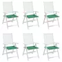 VIDAXL Coussins de chaise de jardin 6 pcs vert 40x40x3 cm tissu oxford