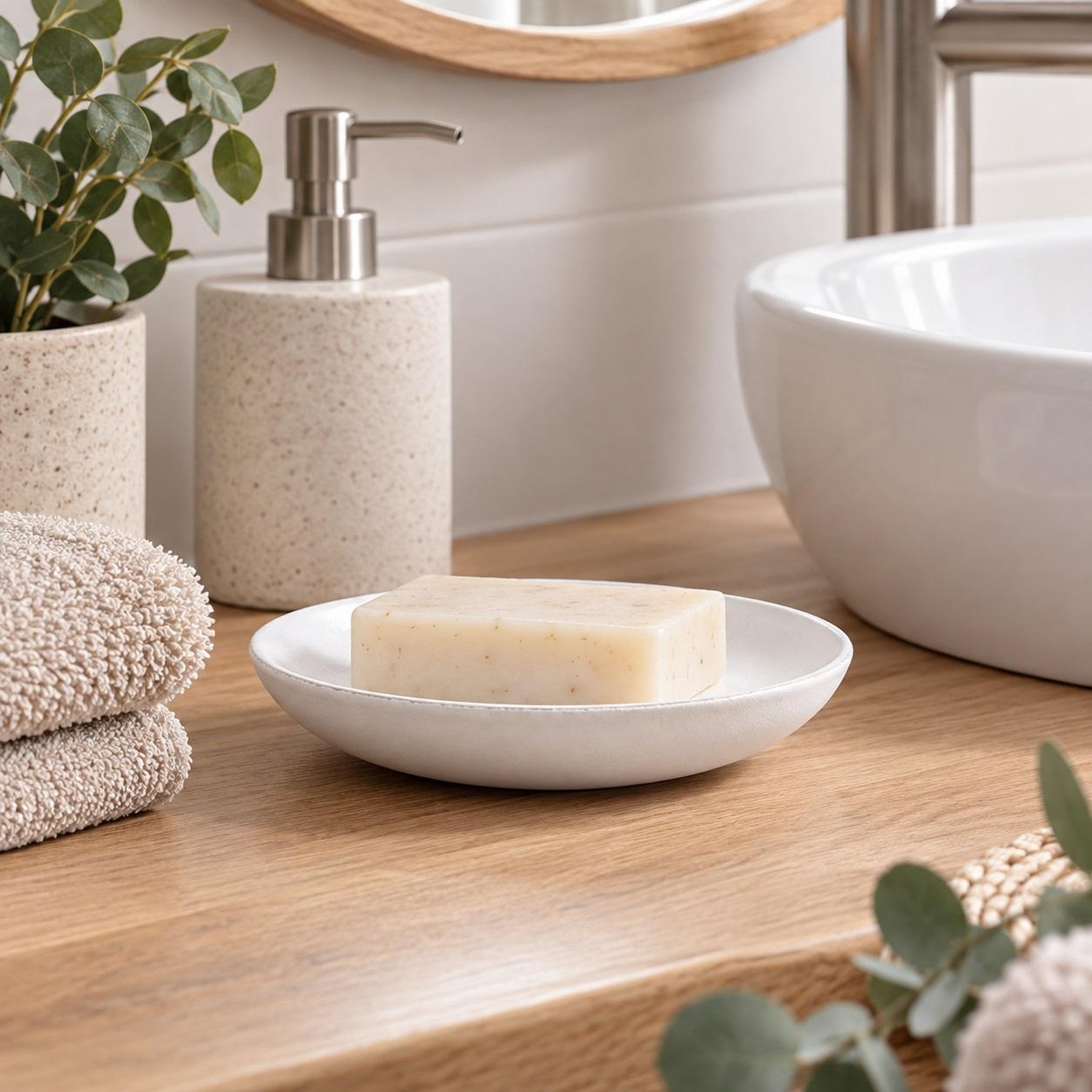 Voir la diapositive 2 : Eden Porte savon en gres mambo design et moderne