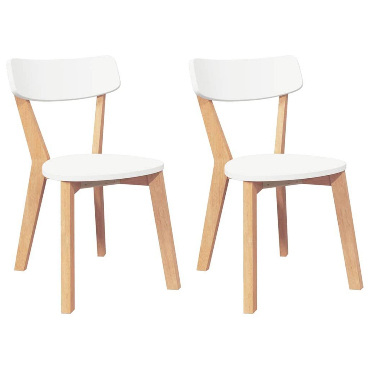 VIDAXL Chaises a manger 2 pcs bois massif caoutchouc