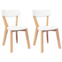 Voir la diapositive 2 : VIDAXL Chaises a manger 2 pcs bois massif caoutchouc
