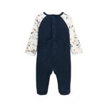 Petit Béguin Pyjama bébé en velours Cirque d'automne. Coloris disponibles : Bleu